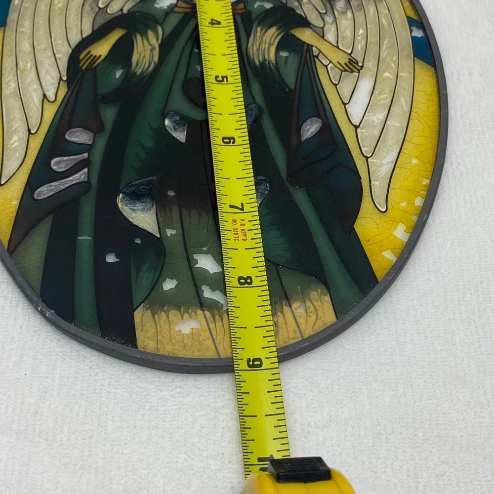 VTG  Angel Stained Glass Window Hanging‎ Sun Catcher Art Decor **See Read**